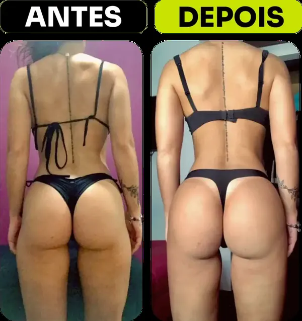 Antes e depois de aluna da equipe Will Portela